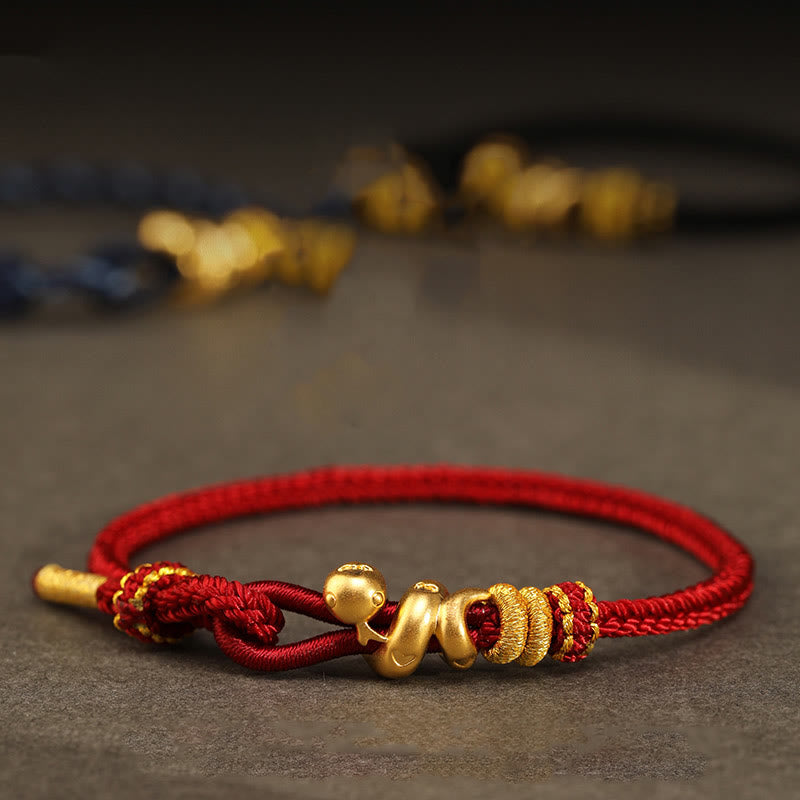 Mythstone 999 Gold Year of the Snake Handcrafted Strength Bracelet