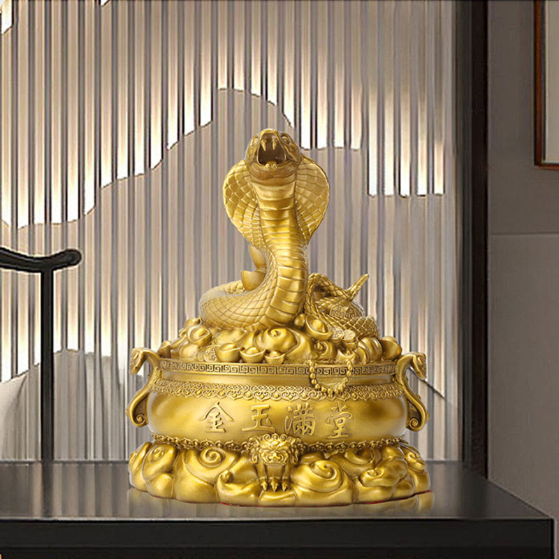 Mythstone Year Of The Snake Copper Coins Ingots Treasures Fill The Home Brass Statue Home Decoration