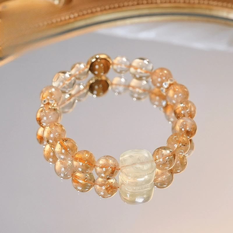 Mythstones Topaz Citrine Tiger Eye Zakiram Goddess of Wealth Bracelet