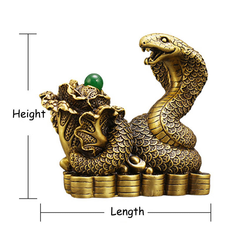 Mythstone Year Of The Snake Copper Coins Ingots Cabbage Brass Statue Home Decoration