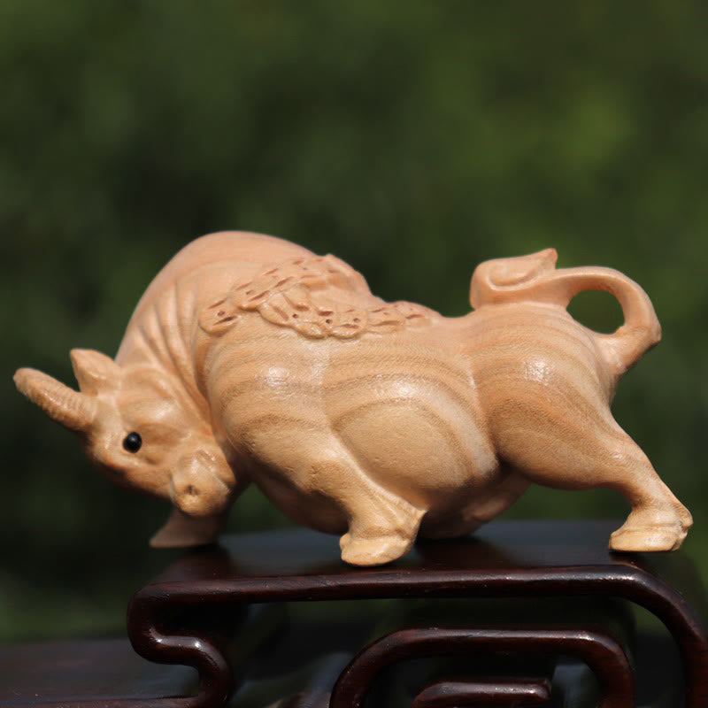 Mythstone Year Of The Snake Chinese Zodiac Fu Character Peach Wood Home Statue Decoration