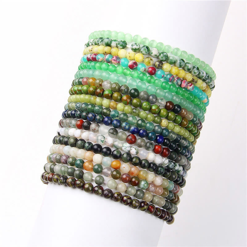 Mythstones 4mm Various Stone Crystal Mini Beads Healing Bracelet