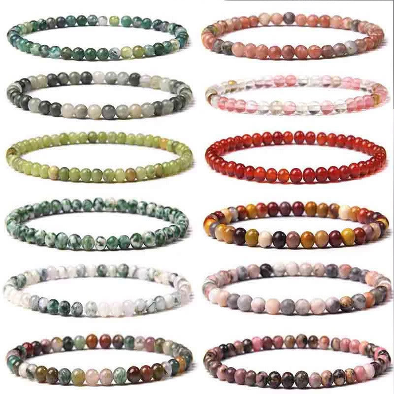 Mythstones 4mm Various Stone Crystal Mini Beads Healing Bracelet