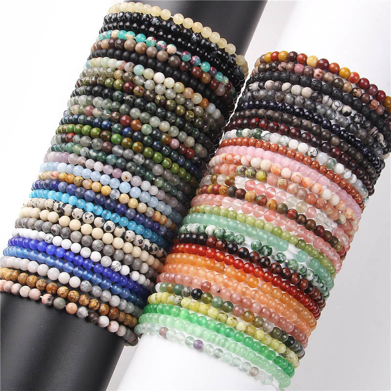 Mythstones 4mm Various Stone Crystal Mini Beads Healing Bracelet