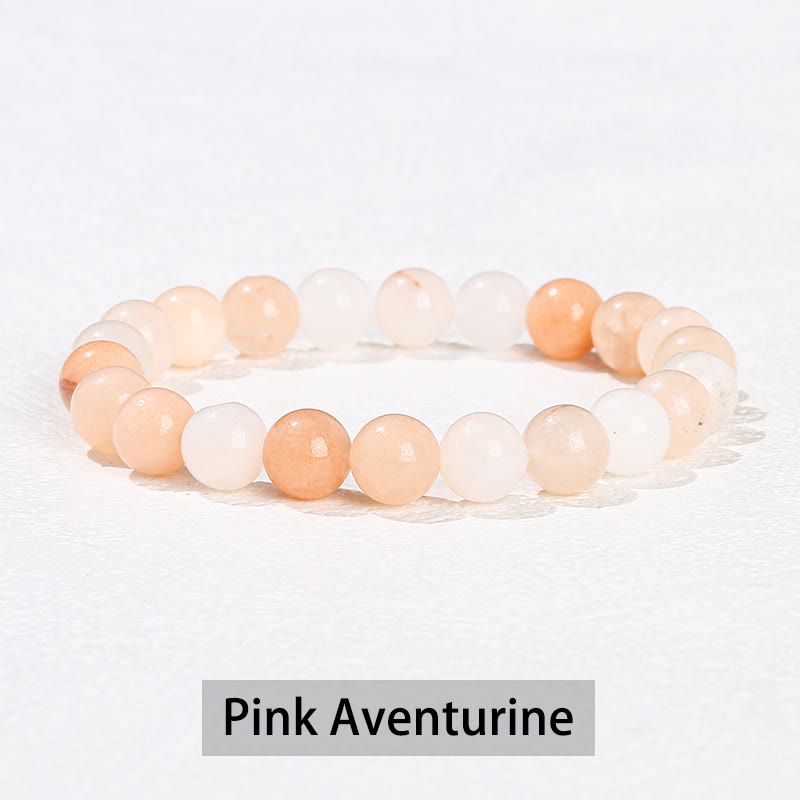 Mythstones Various Crystal Stone Amethyst Green Aventurine Rose Quartz Healing Bracelet