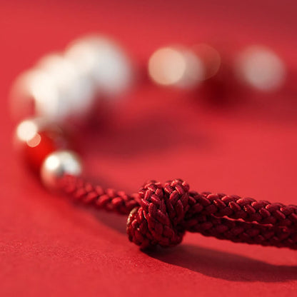 Mythstone 999 Sterling Silver Year Of The Snake Red Agate Confidence Handcrafted Bracelet