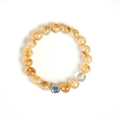 Mythstone Natural Citrine Rutilated Quartz Prosperity Bracelet