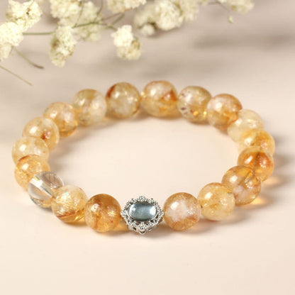 Mythstone Natural Citrine Rutilated Quartz Prosperity Bracelet