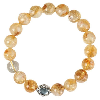 Mythstone Natural Citrine Rutilated Quartz Prosperity Bracelet