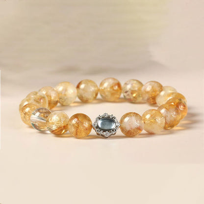 Mythstone Natural Citrine Rutilated Quartz Prosperity Bracelet