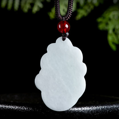 Mythstone Natural Jade Nine-tailed Fox Luck Necklace Pendant