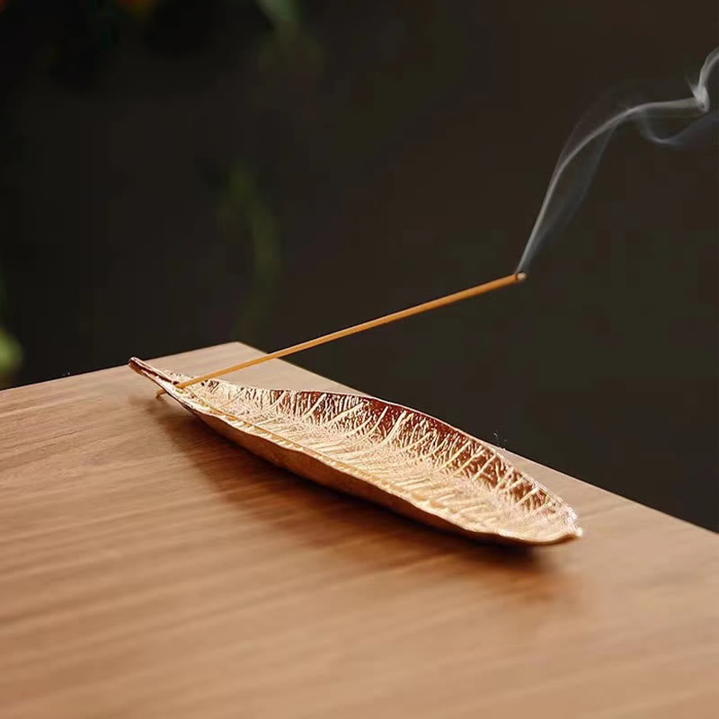 Mythstone Alloy Oriental Leaf Healing Incense Burner Decoration