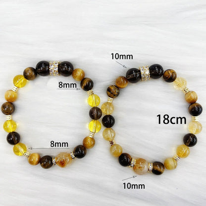 Mythstone Citrine Topaz Smoky Quartz Tiger Eye Happiness Bracelet