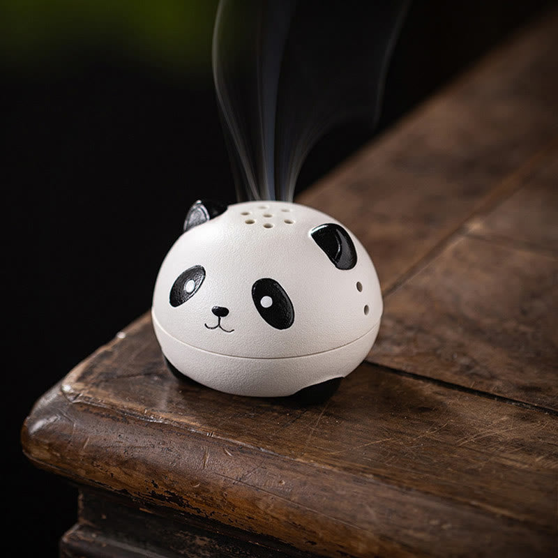 Mythstone Cute Panda Healing Ceramic Incense Burner Desk Decoration