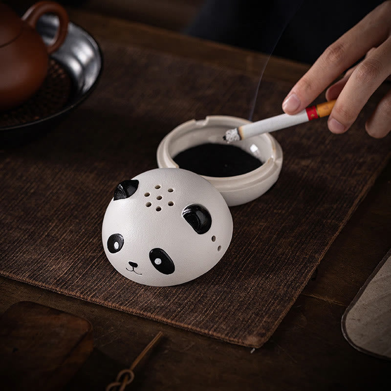 Mythstone Cute Panda Healing Ceramic Incense Burner Desk Decoration