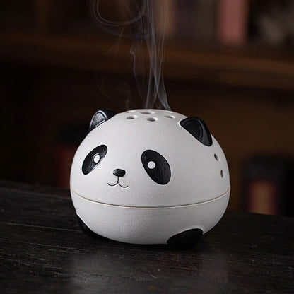 Mythstone Cute Panda Healing Ceramic Incense Burner Desk Decoration