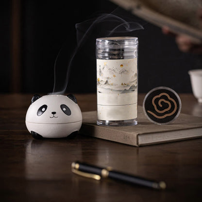 Mythstone Cute Panda Healing Ceramic Incense Burner Desk Decoration