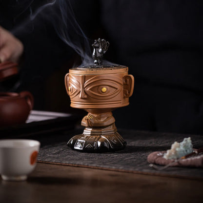 Mythstone Sanxingdui Healing Ceramic Incense Burner Desk Decoration