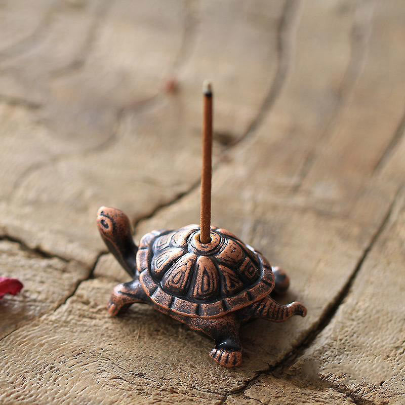 Mythstone Alloy Turtle Snail Healing Incense Burner Desk Decoration