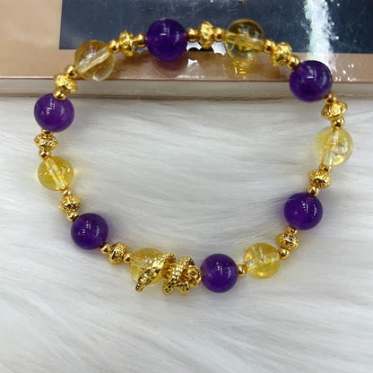 Mythstone Citrine Amethyst Year of the Snake Happiness Bracelet