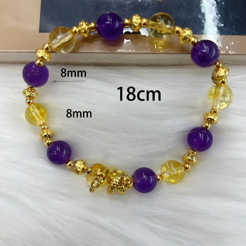 Mythstone Citrine Amethyst Year of the Snake Happiness Bracelet