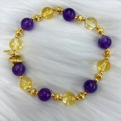 Mythstone Citrine Amethyst Year of the Snake Happiness Bracelet