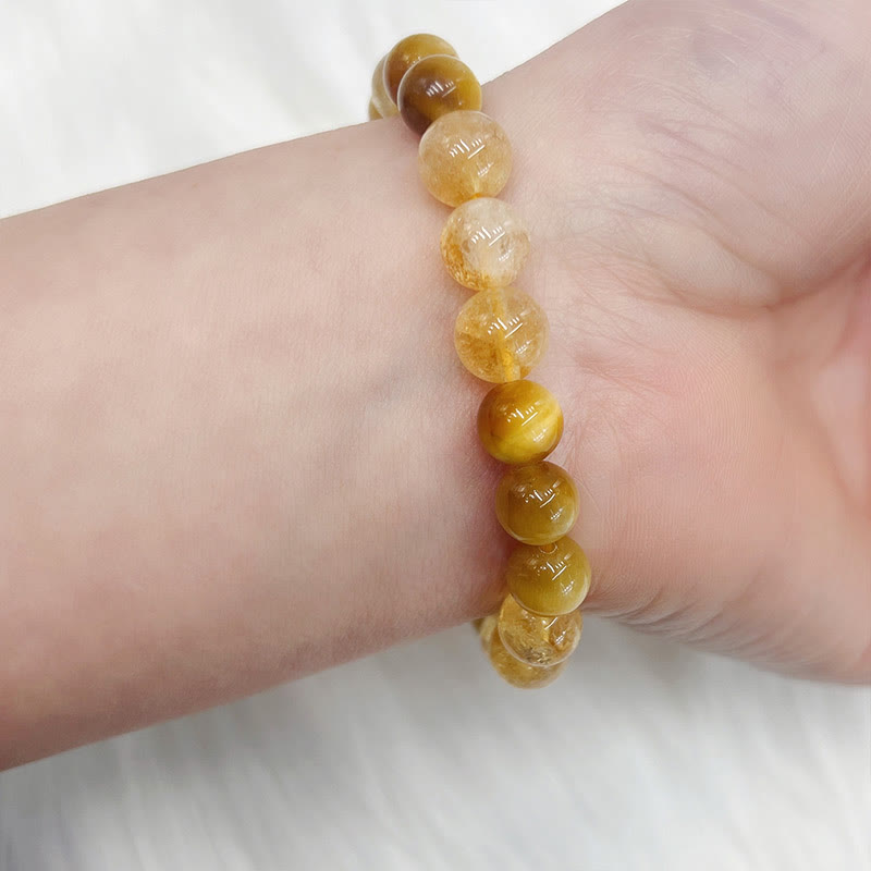 Mythstone Citrine Tiger Eye Red Agate Generosity Bracelet