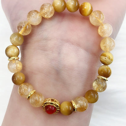 Mythstone Citrine Tiger Eye Red Agate Generosity Bracelet