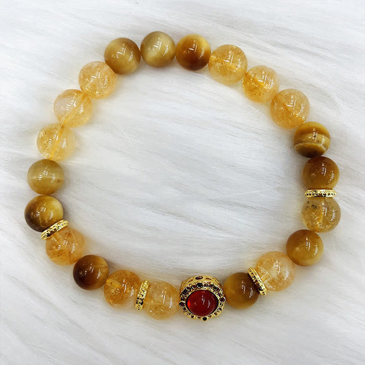 Mythstone Citrine Tiger Eye Red Agate Generosity Bracelet