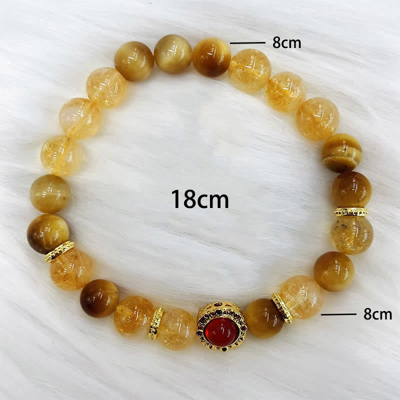 Mythstone Citrine Tiger Eye Red Agate Generosity Bracelet