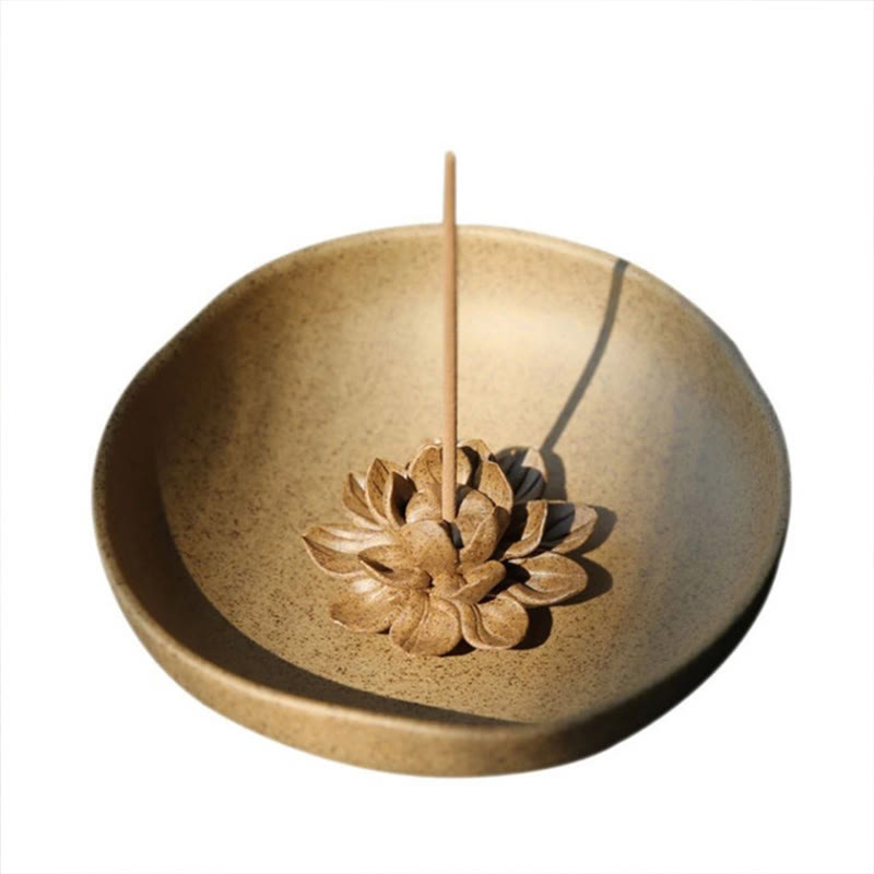 Mythstone Lotus Pedestal Healing Ceramic Incense Burner Decoration