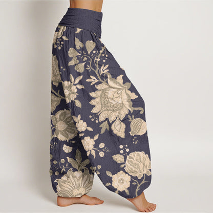 Mythstone Casual Peony Women's Elastic Waist Harem Pants