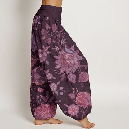 Mythstone Casual Peony Women's Elastic Waist Harem Pants