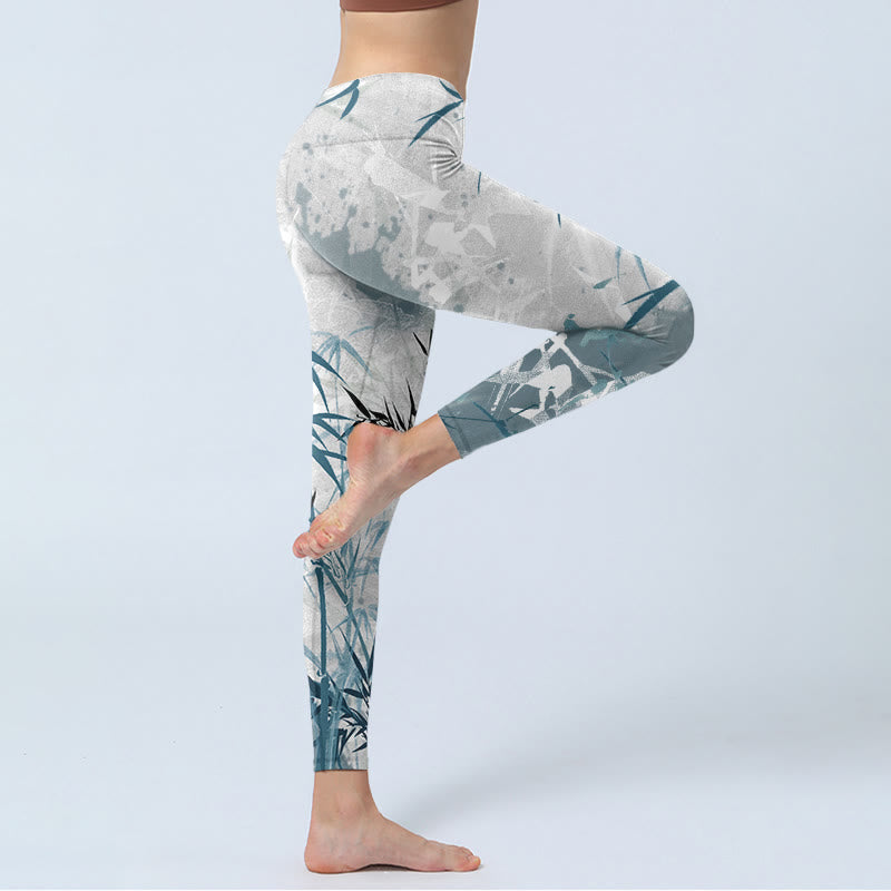 Mythstone Bamboo Print Gym Leggings Women's Yoga Pants