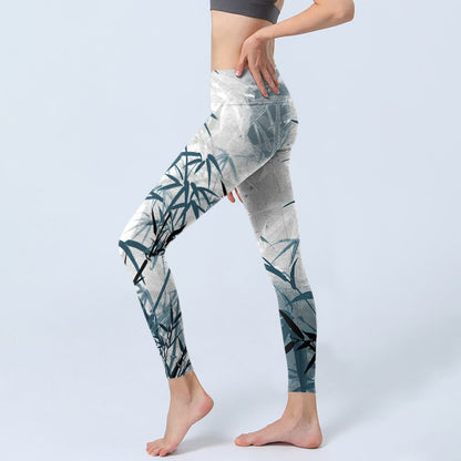 Mythstone Bamboo Print Gym Leggings Women's Yoga Pants