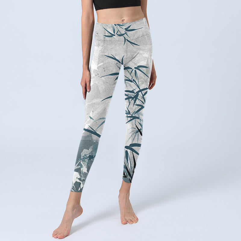 Mythstone Bamboo Print Gym Leggings Women's Yoga Pants