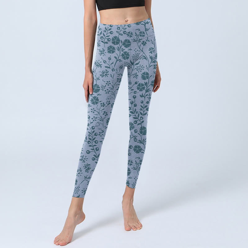 Mythstone Lush Flowers Plants Print Gym Leggings Women's Yoga Pants