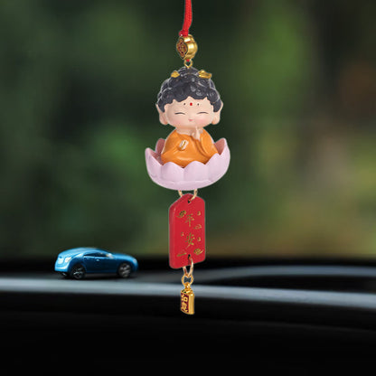 Mythstone Lotus Avalokitesvara Buddha Fu Character Wealth Car Hanging Decoration