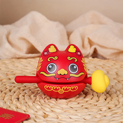 Mythstone Small Lucky Cat PiXiu Wooden Fish Wealth Percussion Instrument Home Decoration