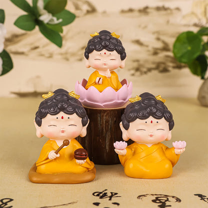 Mythstone Meditation Lotus Amitabha Buddha Resin Statue Compassion Home Decoration