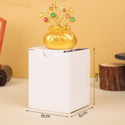 Mythstone Persimmon Peace and Safe Yellow Ingot Attract Wealth Resin Statue Harmony Home Decoration