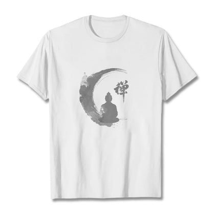 Mythstone Meditating Buddha Pattern Cotton Tee T-shirt