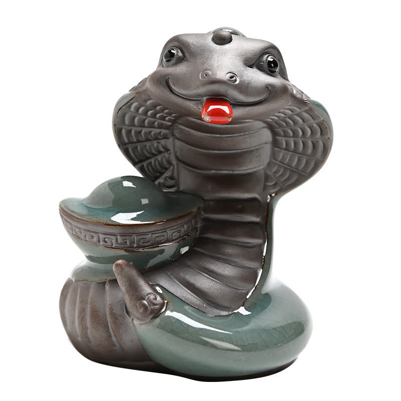 Mythstone Year Of The Snake Ingot Fu Character Ceramic Home Decoration