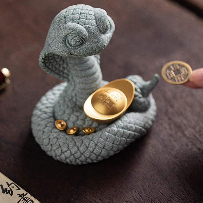 Mythstone Year Of The Snake Ingot Copper Coins Home Decoration