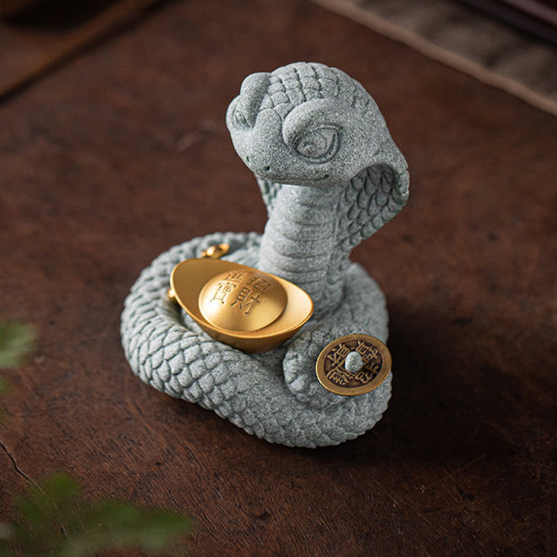 Mythstone Year Of The Snake Ingot Copper Coins Home Decoration