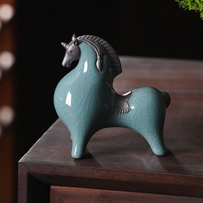 Mythstone Head Down Up Horse Ceramic Success Freedom Home Decoration