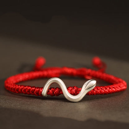 Mythstone Red String 999 Sterling Silver Year of the Snake Strength Bracelet