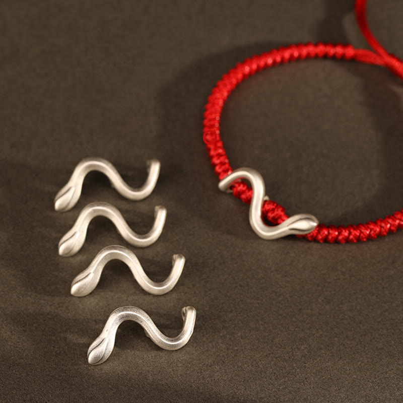 Mythstone Red String 999 Sterling Silver Year of the Snake Strength Bracelet