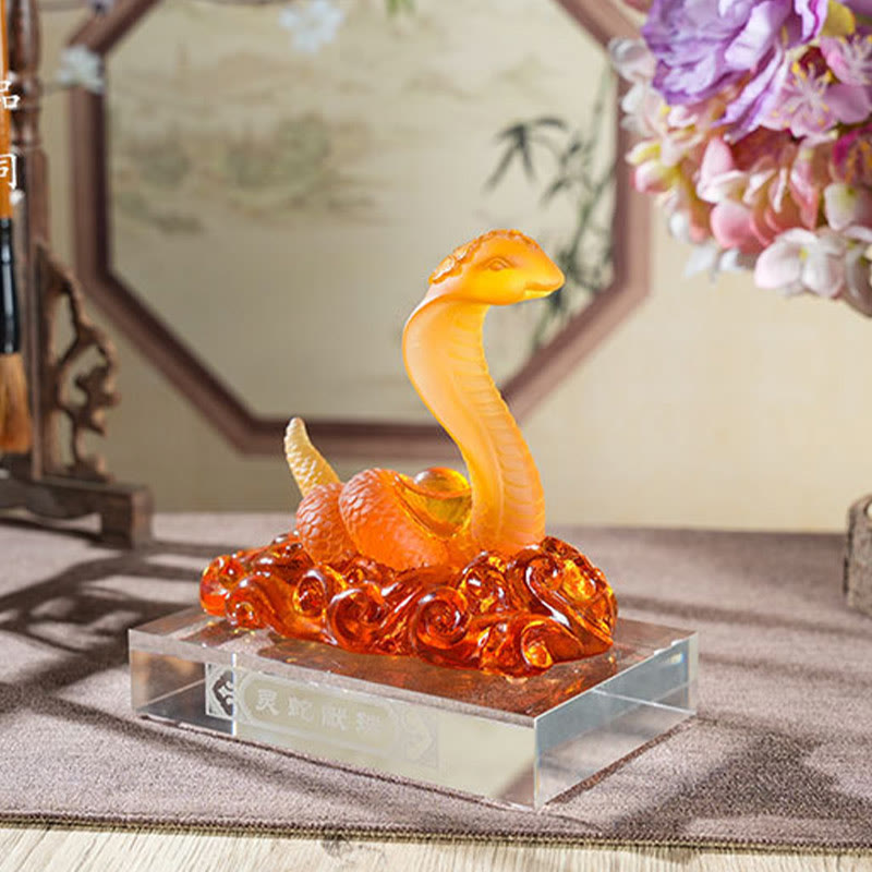 Mythstone Year Of The Snake Ingot Liuli Art Piece Home Decoration