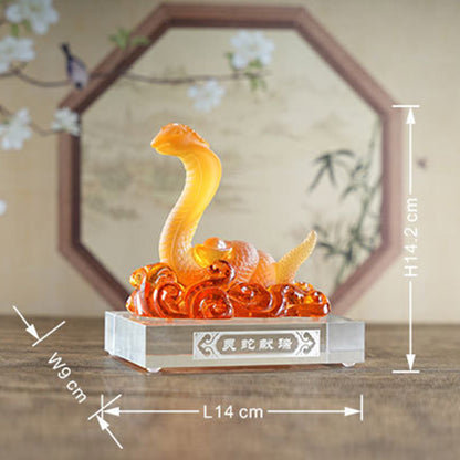 Mythstone Year Of The Snake Ingot Liuli Art Piece Home Decoration